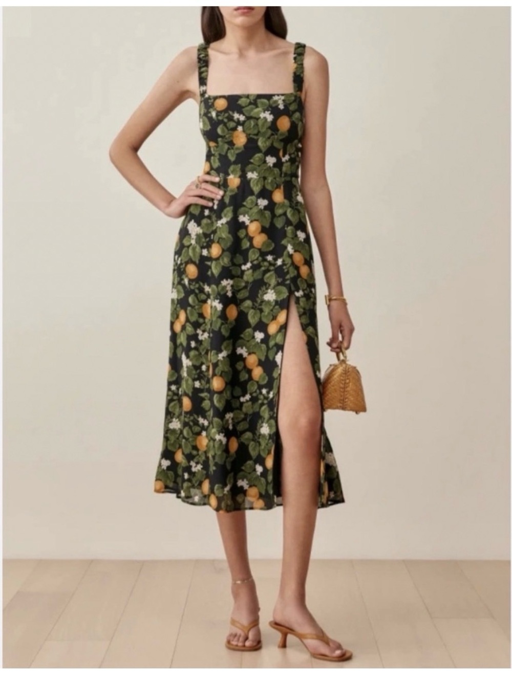 Reformation Dominique Clementine Orange Dress Size 10